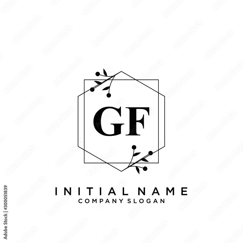 Letter GF Beauty Logo Template Vector Letter GF Beauty Logo Template Vector
