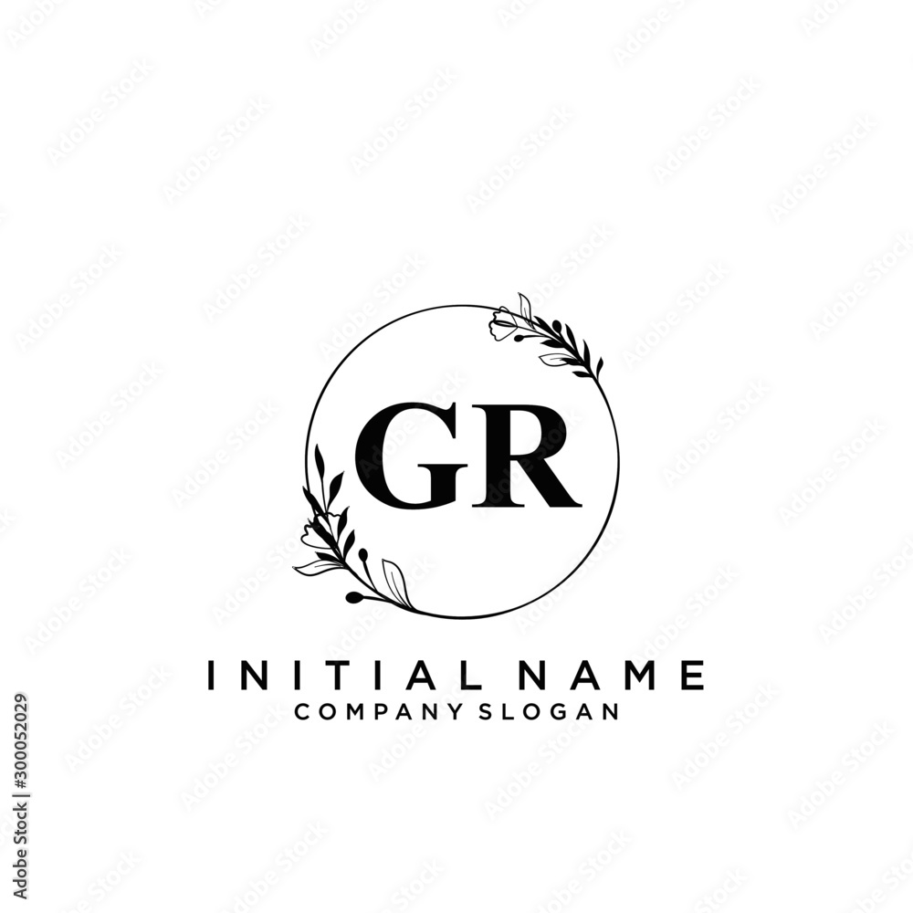Letter GR Beauty Logo Template Vector Letter GR Beauty Logo Template Vector