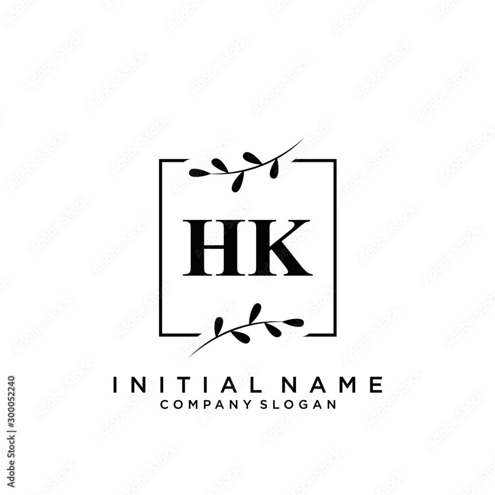 Letter HK Beauty Logo Template Vector