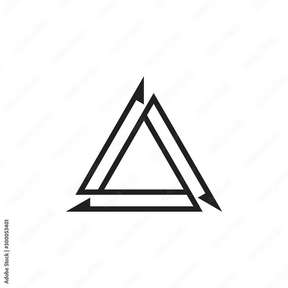 triangle geometric arrow line circle logo vector triangle geometric arrow line circle logo vector