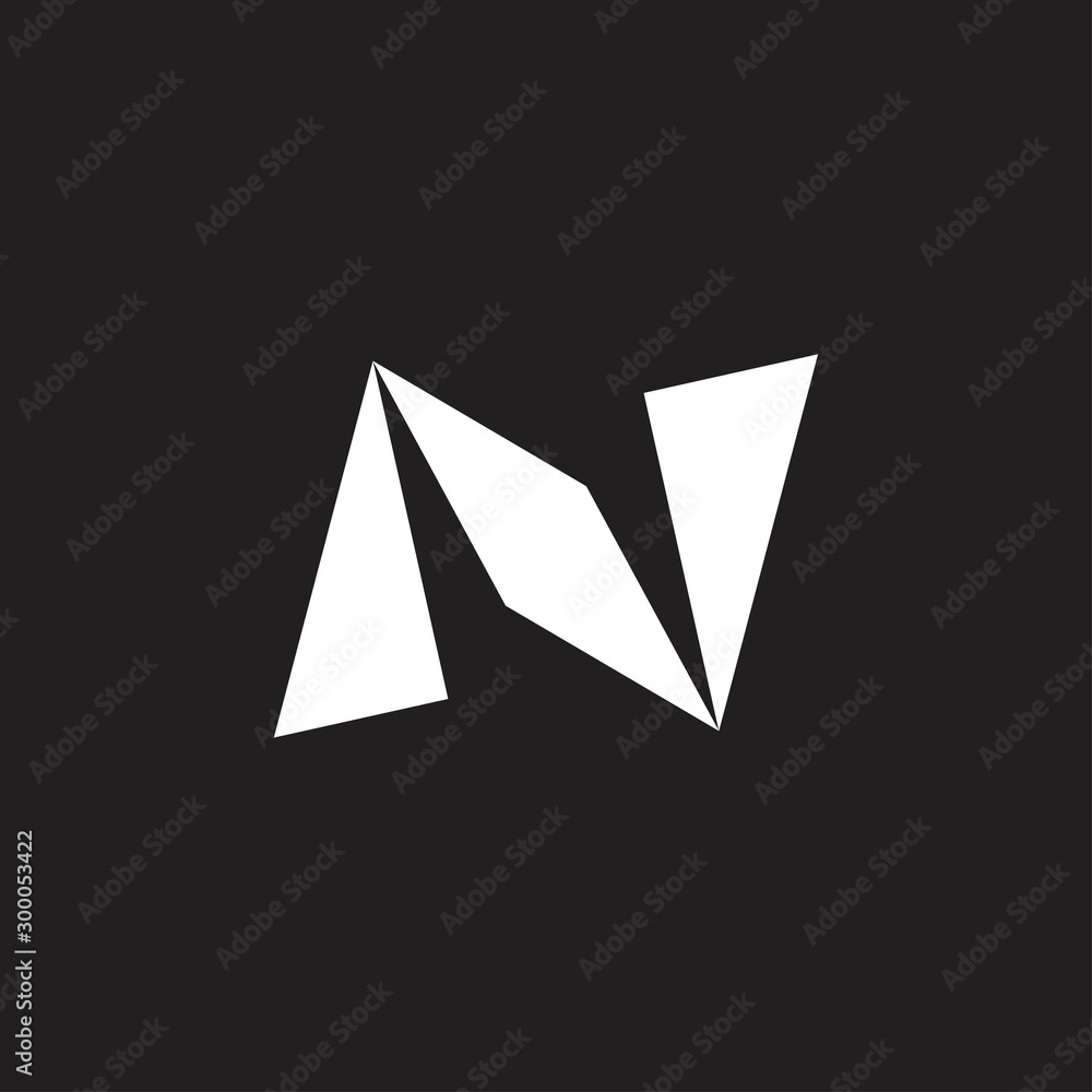 letter n geometric arrow logo vector letter n geometric arrow logo vector