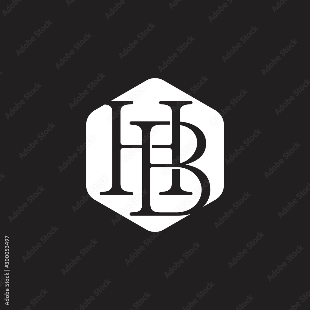 letter hb hexagonal logo vector letter hb hexagonal logo vector