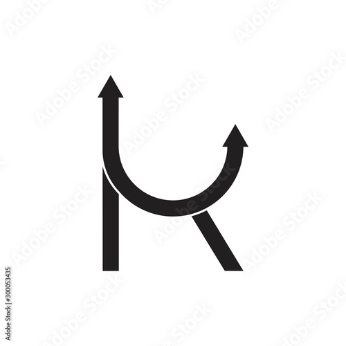 letter k loop arrow street design logo vector
