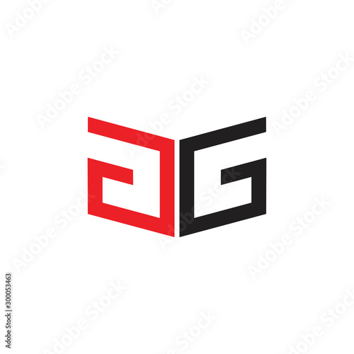 letter gg book shape logo vector