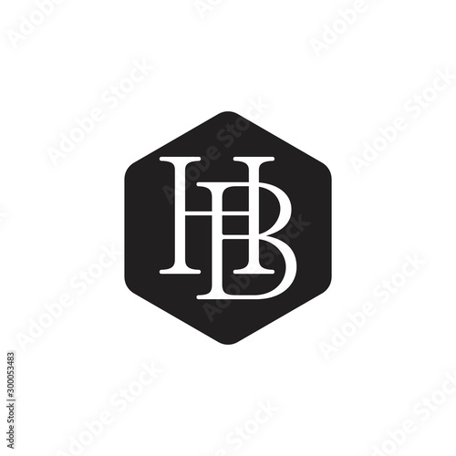 letter hb hexagonal logo vector