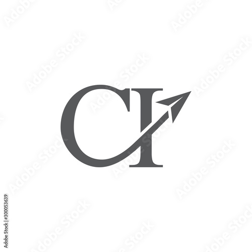 letter ci motion arrow logo vector