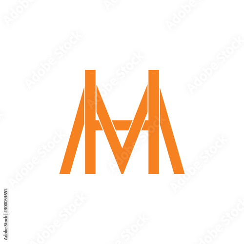 letter hm linked overlapping logo vector