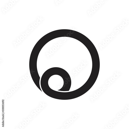 letter o loop spiral logo vector