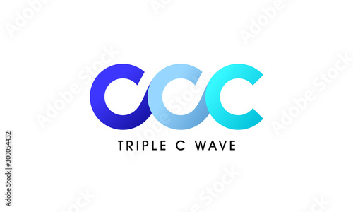 Blue Triple Letter C Wave Logo