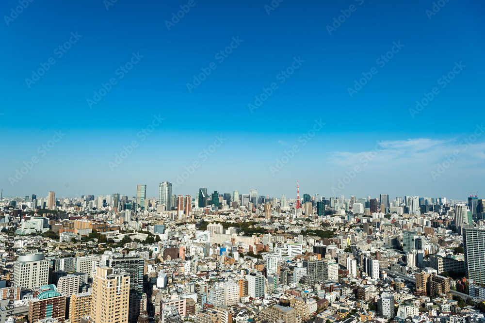 東京都渋谷区恵比寿から見た東京の景色