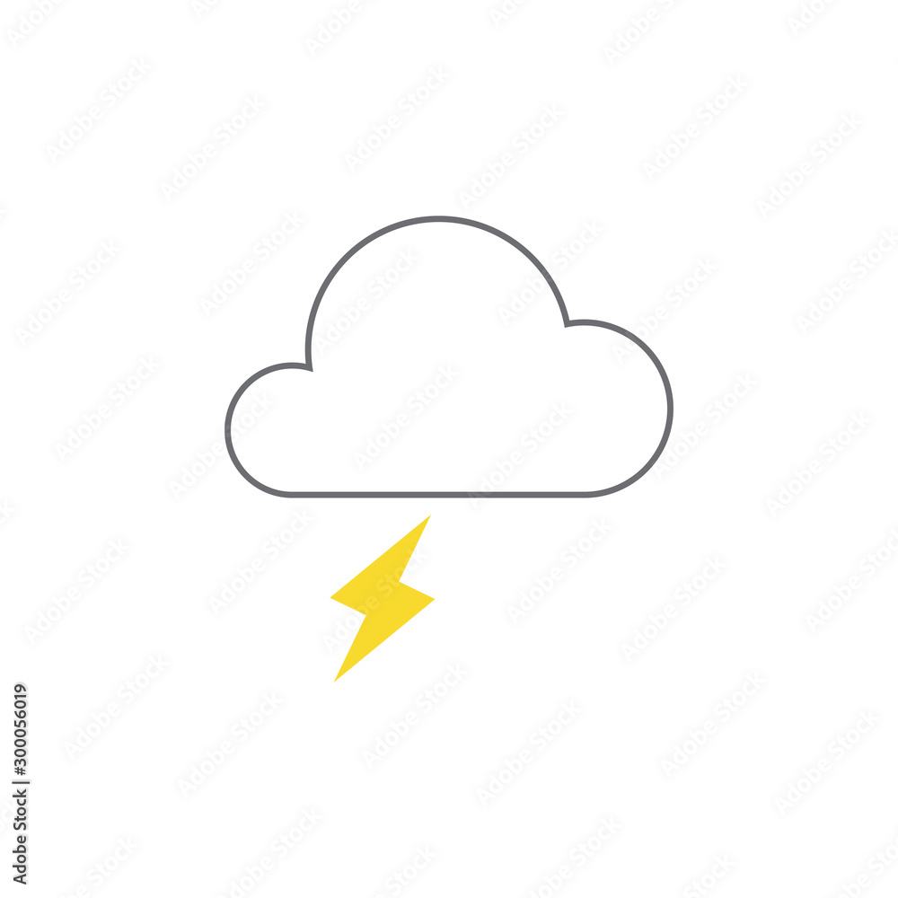 Thunder cloud icon design template vector isolated Thunder cloud icon design template vector isolated