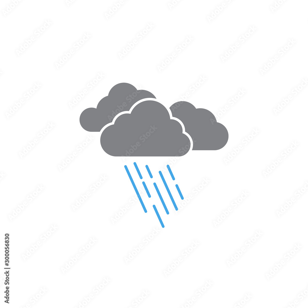 Rain weather icon design template vector isolated - obrazy, fototapety, plakaty 