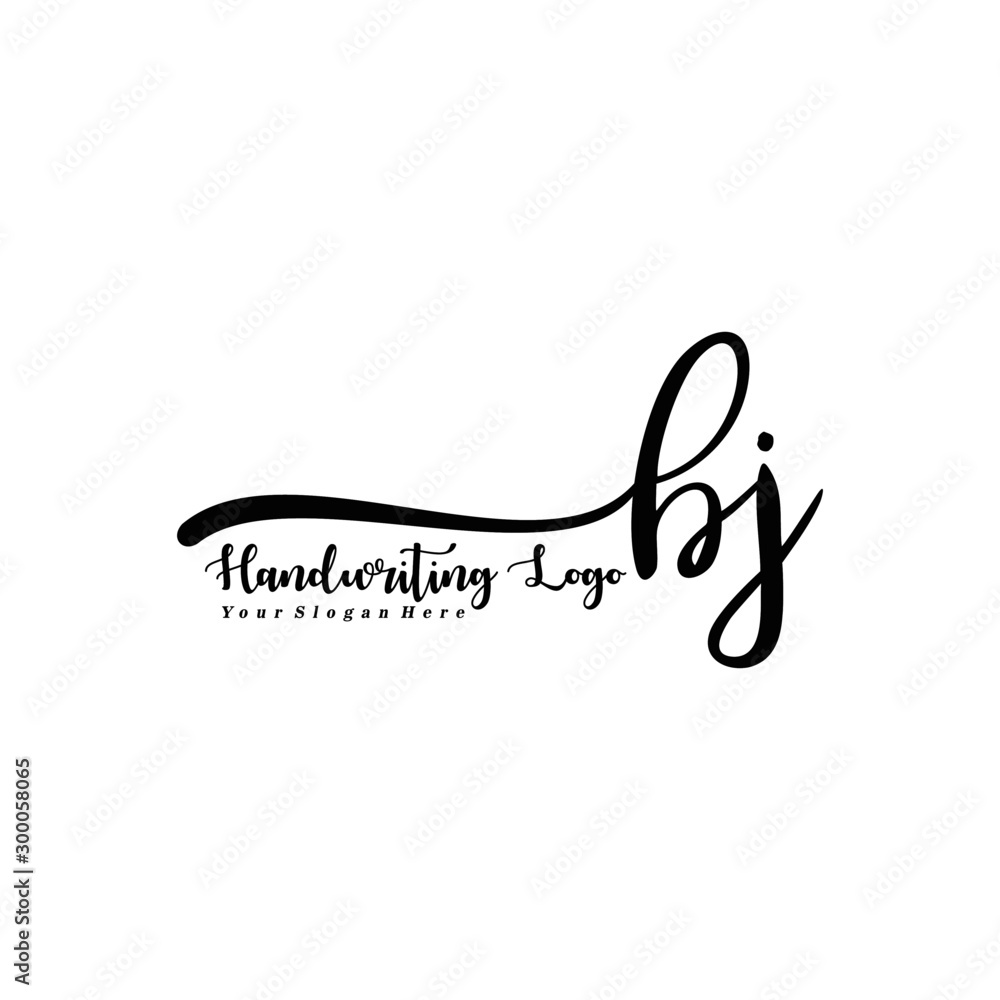BJ Letter Handwriting Vector. Black Handwriting Logo BJ Letter Handwriting Vector. Black Handwriting Logo