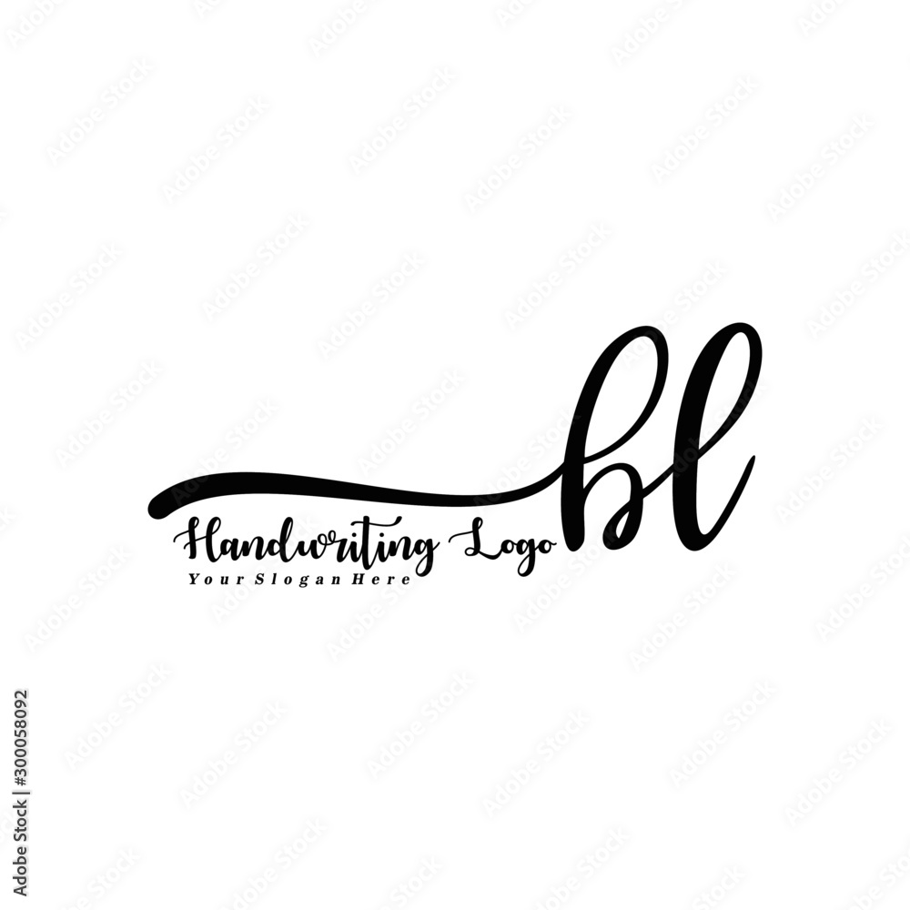 BL Letter Handwriting Vector. Black Handwriting Logo BL Letter Handwriting Vector. Black Handwriting Logo