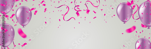 Pink light balloons and colorful  balloons on the  background. Eps 10 vector file