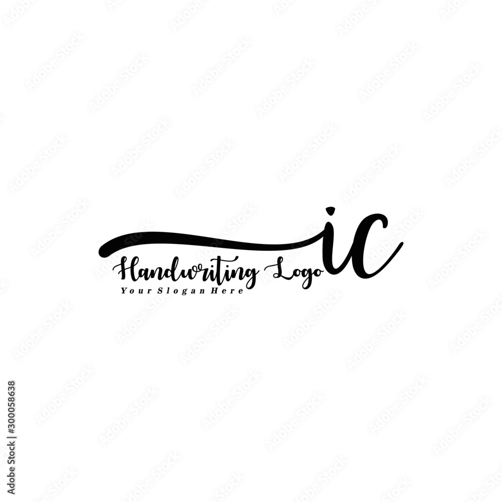IC Letter Handwriting Vector. Black Handwriting Logo IC Letter Handwriting Vector. Black Handwriting Logo