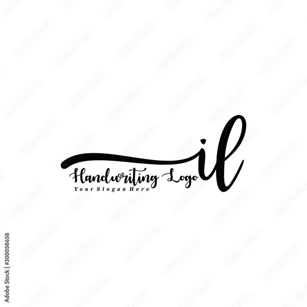 IL Letter Handwriting Vector. Black Handwriting Logo IL Letter Handwriting Vector. Black Handwriting Logo