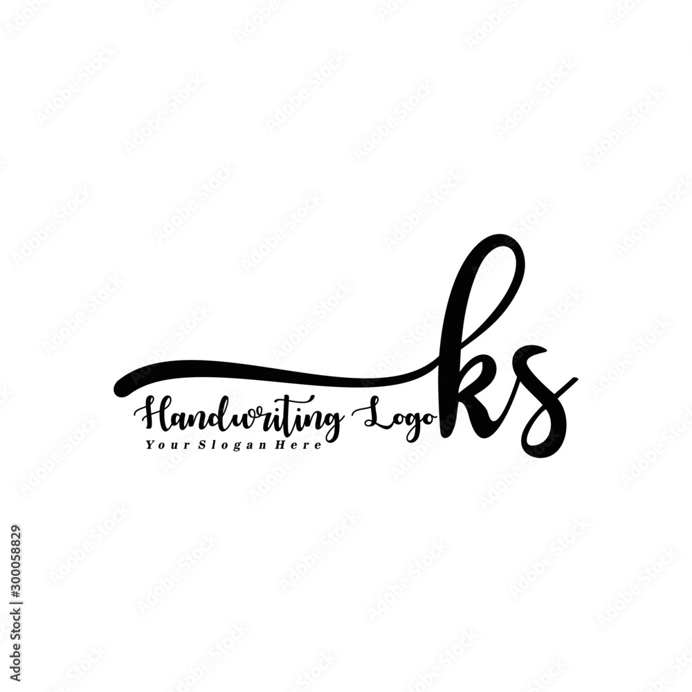KS Letter Handwriting Vector. Black Handwriting Logo KS Letter Handwriting Vector. Black Handwriting Logo