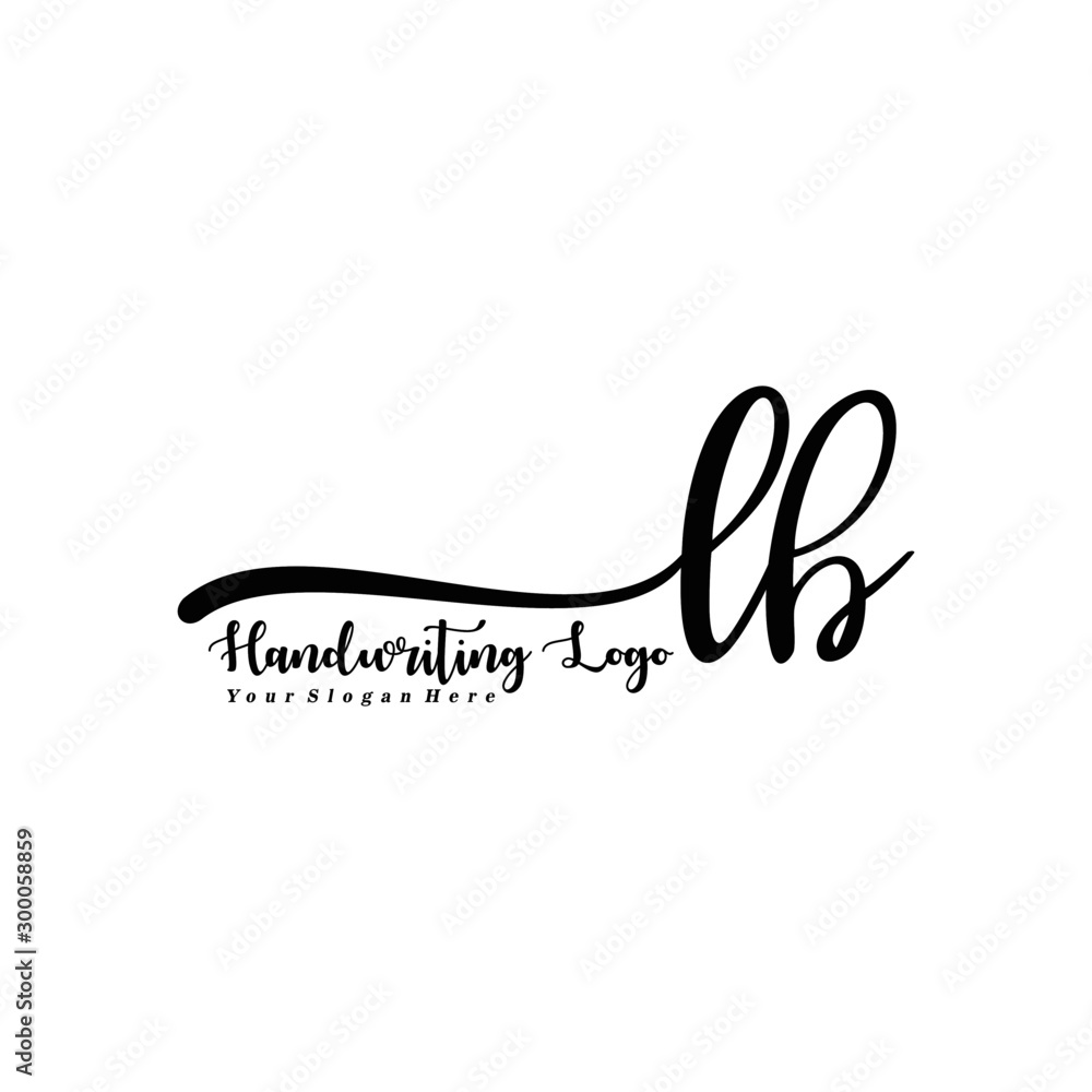 LB Letter Handwriting Vector. Black Handwriting Logo
