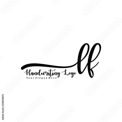 LF Letter Handwriting Vector. Black Handwriting Logo