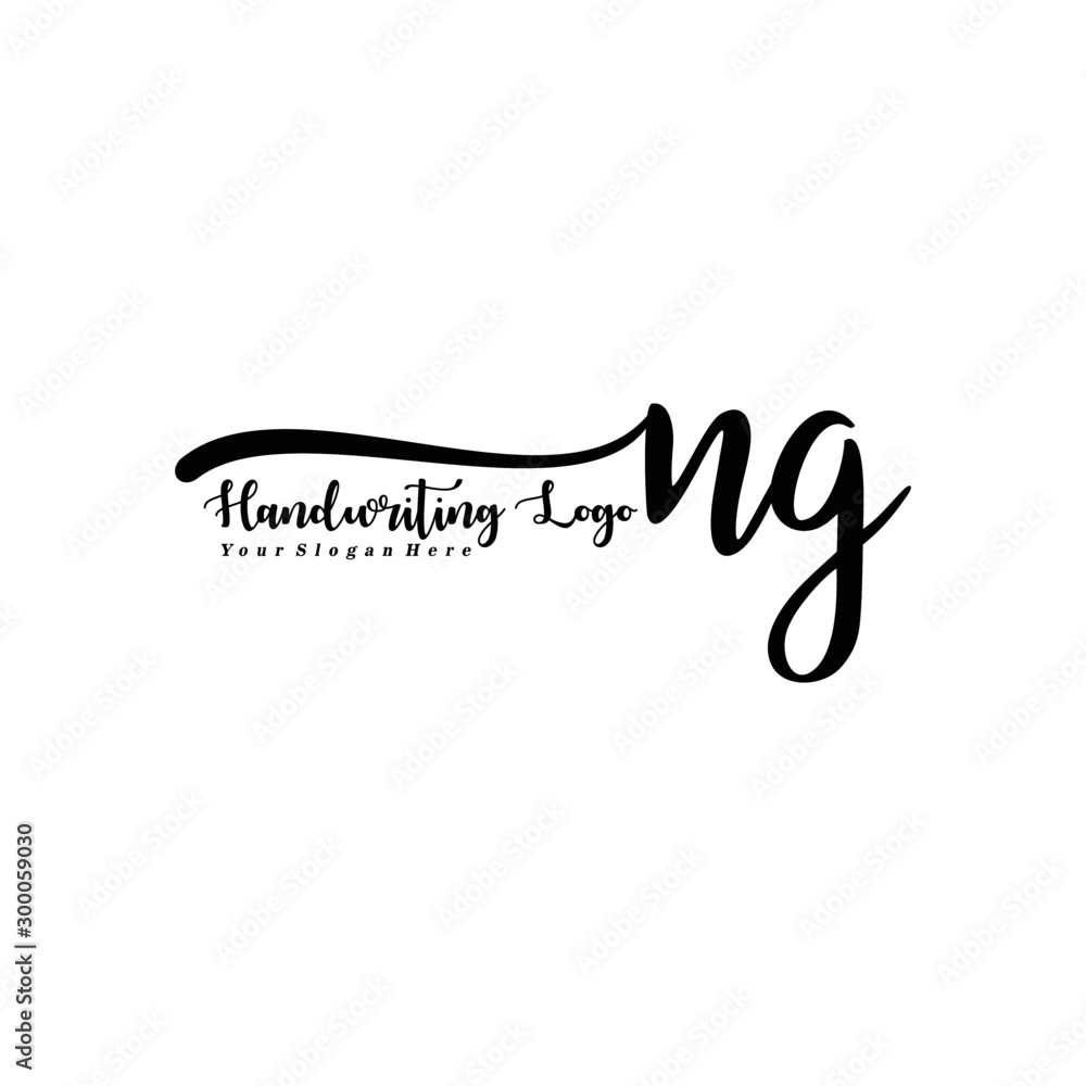 NG Letter Handwriting Vector. Black Handwriting Logo Stock Vector Adobe Stock
