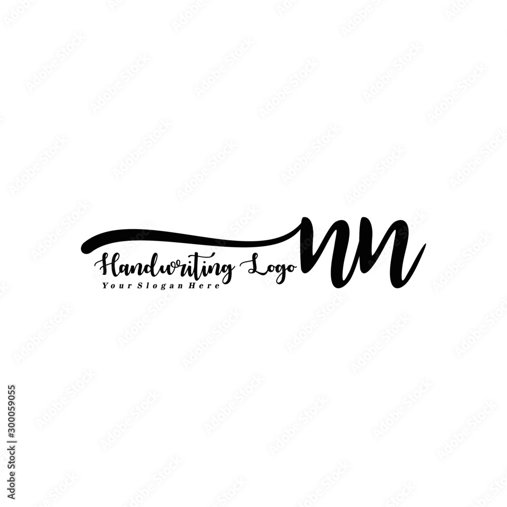Fototapeta NN Letter Handwriting Vector. Black Handwriting Logo