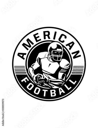 circle badge american football black and white