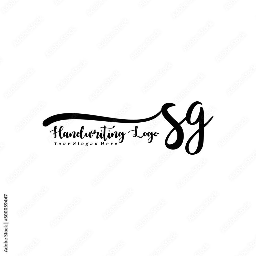 SG Letter Handwriting Vector. Black Handwriting Logo SG Letter Handwriting Vector. Black Handwriting Logo