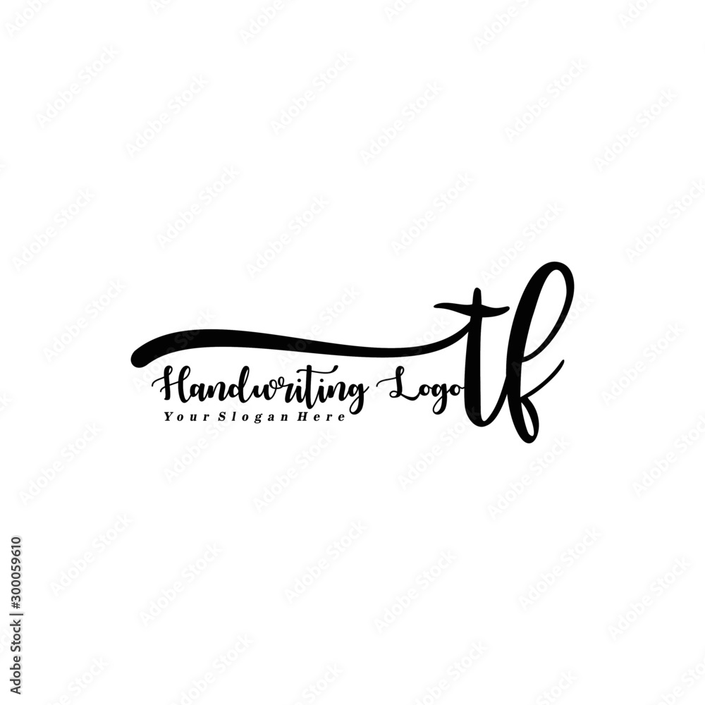 TF Letter Handwriting Vector. Black Handwriting Logo TF Letter Handwriting Vector. Black Handwriting Logo