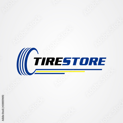 Tire shop logo template. tire icon vector illustration.