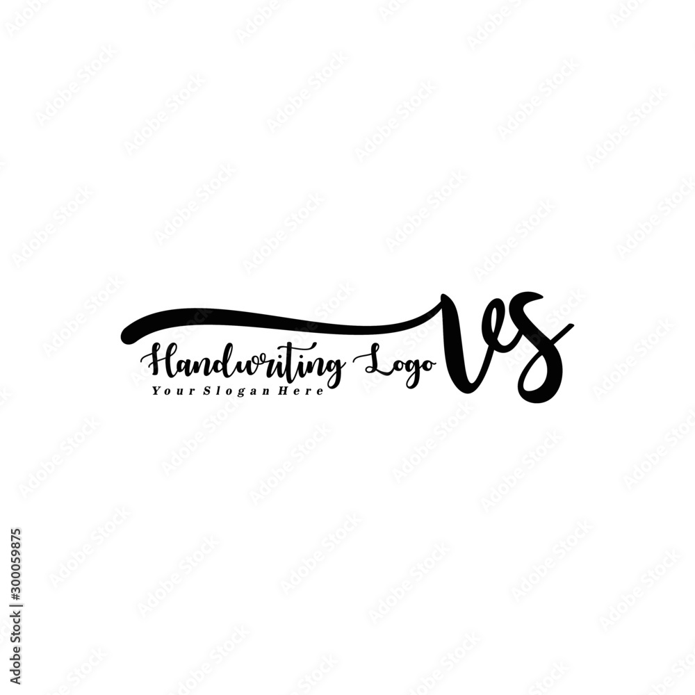 VS Letter Handwriting Vector. Black Handwriting Logo VS Letter Handwriting Vector. Black Handwriting Logo