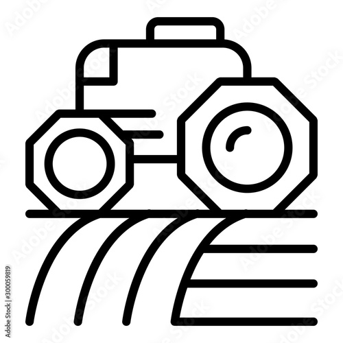 Smart robot tractor icon. Outline smart robot tractor vector icon for web design isolated on white background