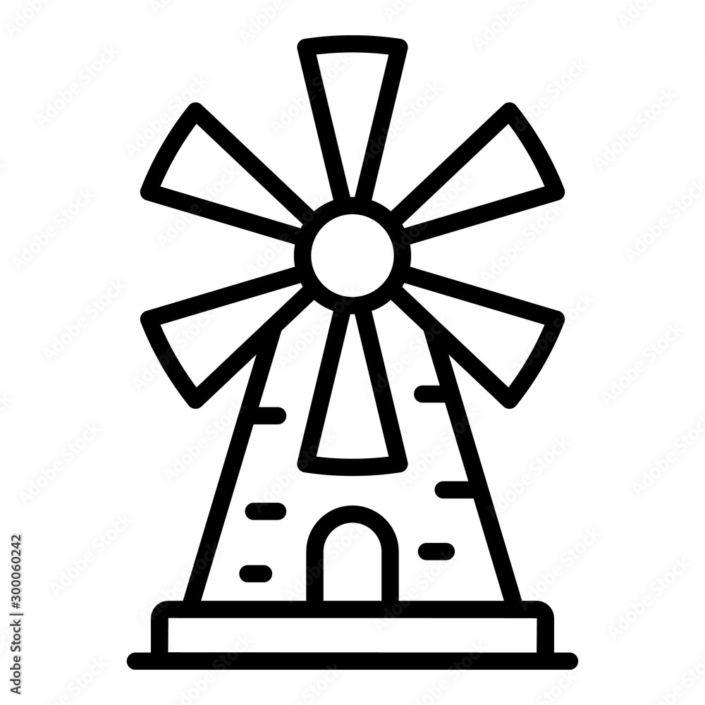 Windmill icon. Outline windmill vector icon for web design isolated on white background Windmill icon. Outline windmill vector icon for web design isolated on white background