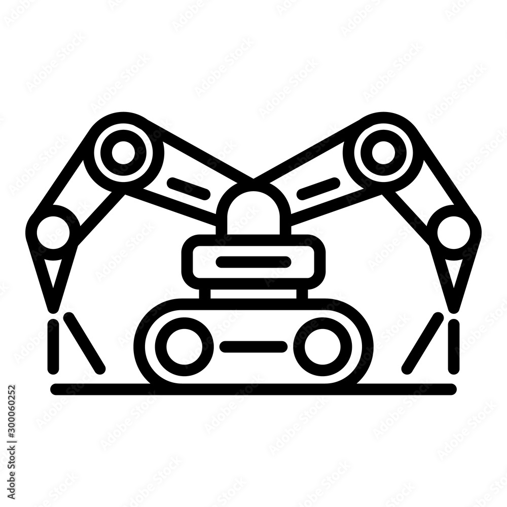 Robot farm working icon. Outline robot farm working vector icon for web design isolated on white background Robot farm working icon. Outline robot farm working vector icon for web design isolated on white background
