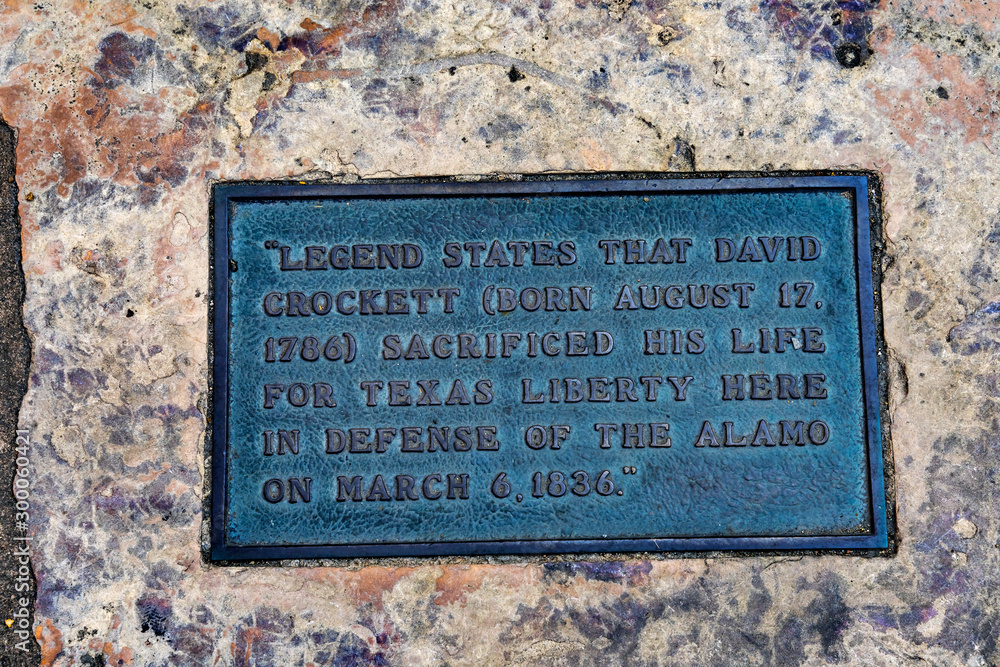 Davy Crockett Memorial Alamo Mission Battle Site San Antonio Texas