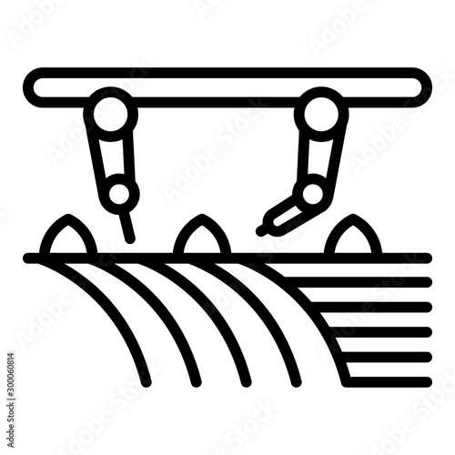 Modern field robot icon. Outline modern field robot vector icon for web design isolated on white background