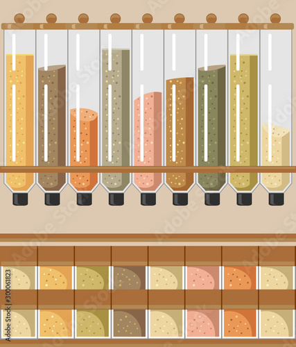 Bulk Shop Grocery Illustration