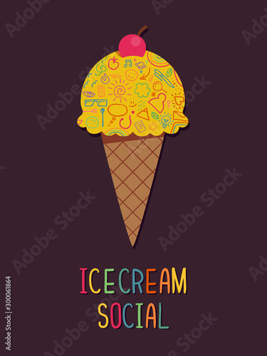 Ice Cream Poster Design Ill...