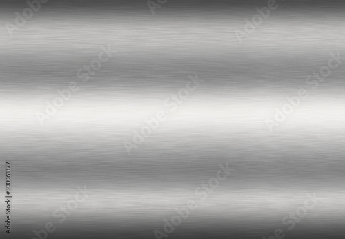 Stainless steel metal surface background or aluminum brushed silver texture with reflection.