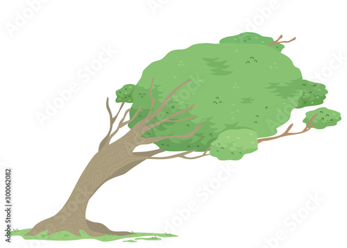 Windswept Tree Illustration
