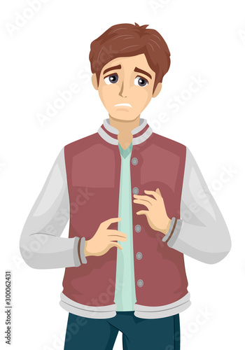 Teen Boy Anxious Illustration