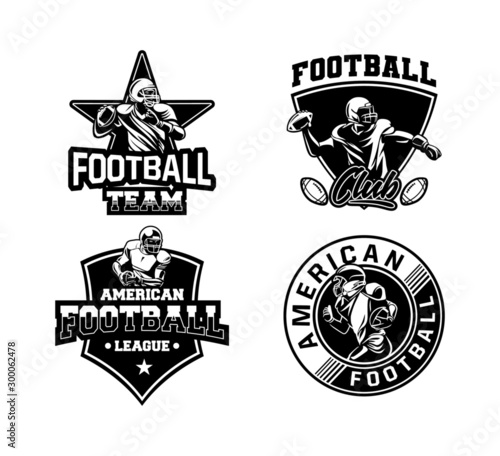 american football sport badge sign set