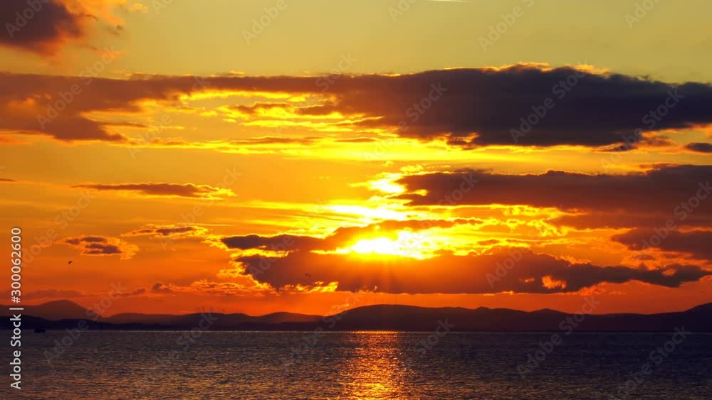 Seascape and Clouds in Sunset