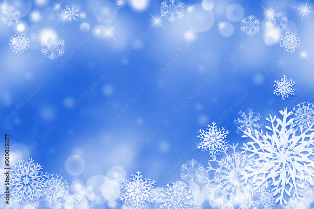 雪の結晶と粉雪のバックグラウンド
