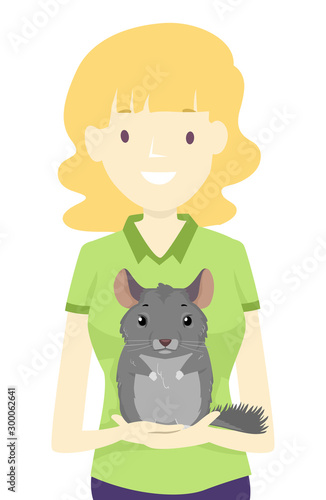 Girl Save Chinchilla Illust...