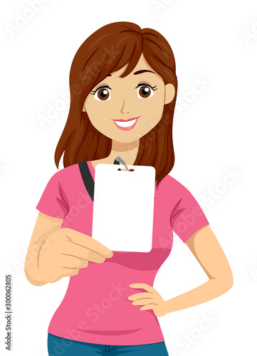 Teen Girl Show Blank Illustration