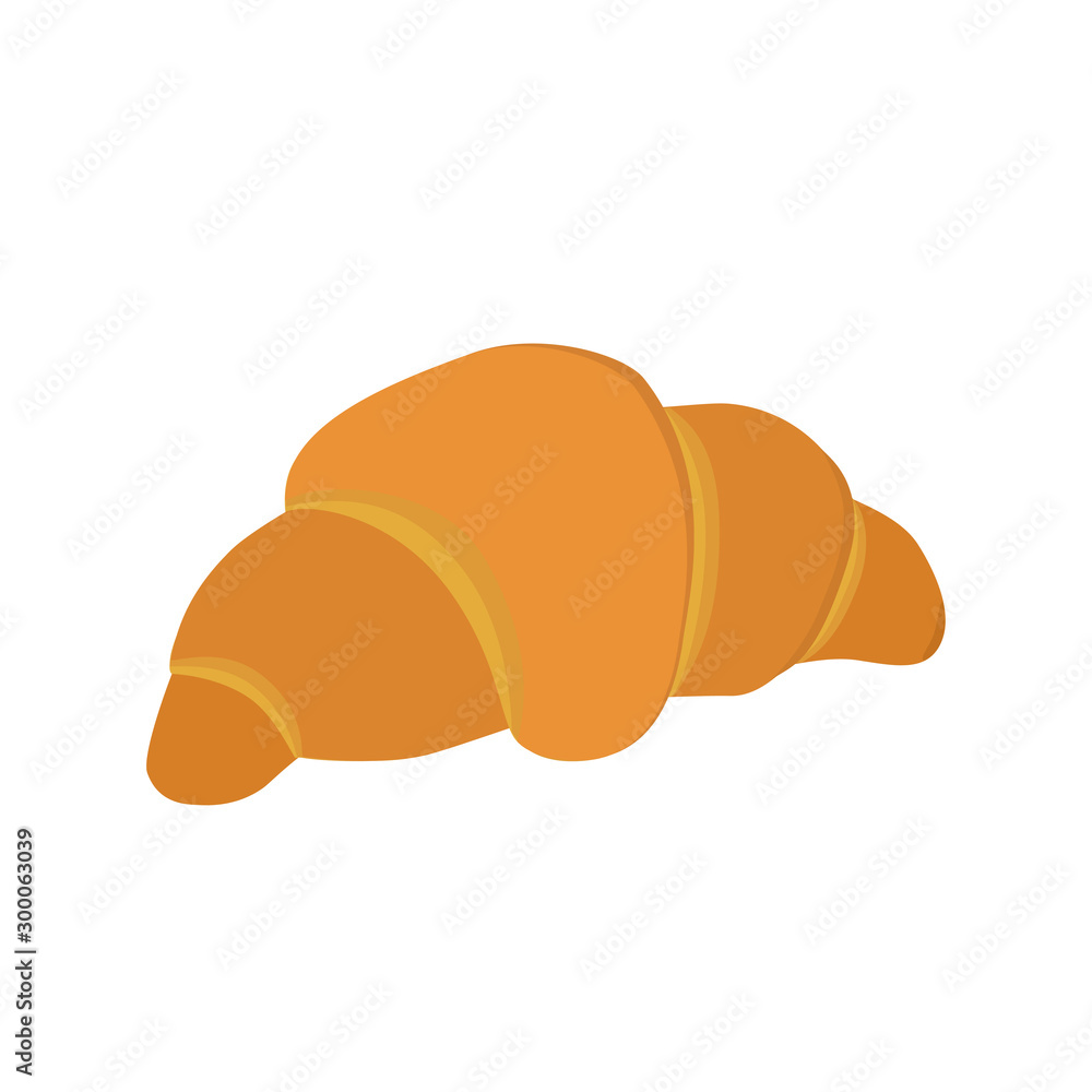 Bakery products. Simple croissant on white background Bakery products. Simple croissant on white background
