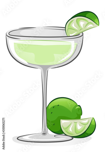 Gimlet Cocktail Illustration