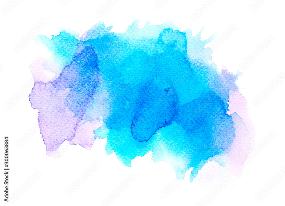 abstract watercolor background.splash color blue on paper.