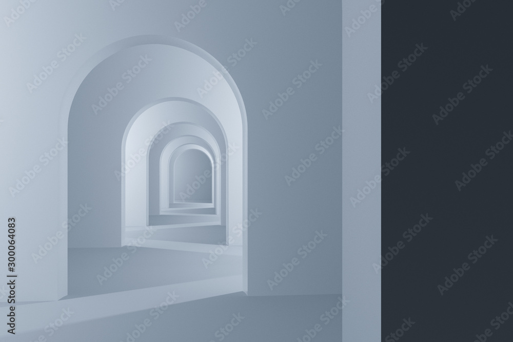 Dark room with a glowing and bright door, 3d rendering. Dark room with a glowing and bright door, 3d rendering.